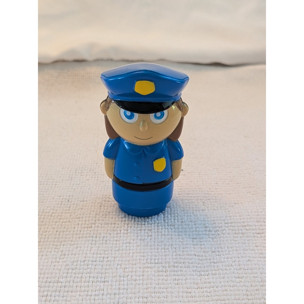 Vintage Female Police Officer Figure Blue Uniform Toy Figurine 2.75 Inch